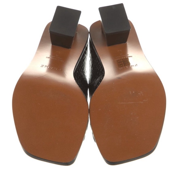 Frame denim Black animal mules sz 8 - Picture 3 of 6